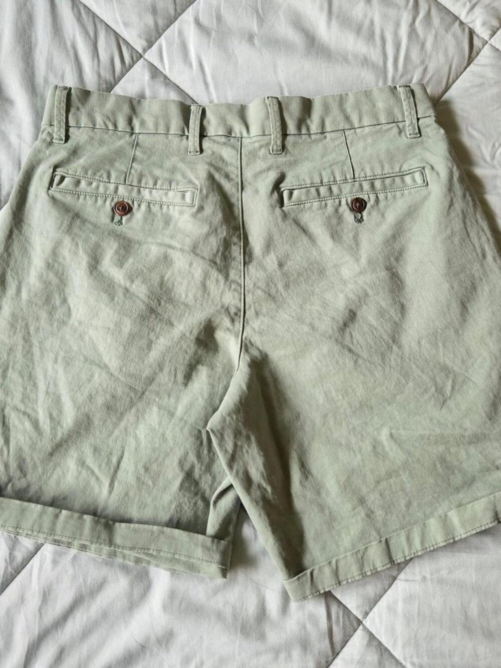 GAP Sage Green Cuffed Cotton Chino Shorts - Picture 5 of 5
